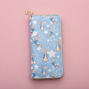 Peter Rabbit Blue Star Pattern Zippered Wallet